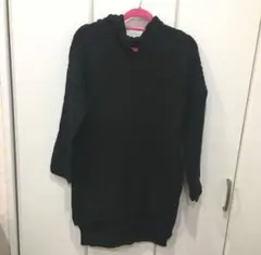 新品　フード付きニット セーター　ブラック