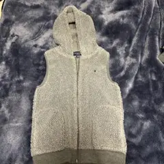 Gymplehx フード付きボアベストグレー 12