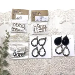 貴和製作所シャネルストーンG/クリスタル　ステンドパーツクリア　ブラック　ピアス