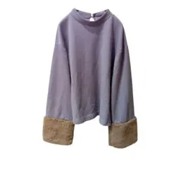 Doublefocus 【L】カットソー 美品 ボア袖 プルオーバー レディース