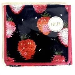 フェイラー FEILER ストロベリードット　 ハンカチポーチ　ネイビー