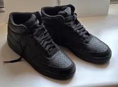 NIKE コートビジョン　ブラックレザー ハイカットスニーカー