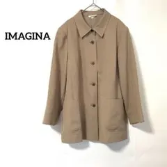 【IMAGINA】ジャケット ブラウン 通勤 ミドル丈 カジュアル レナウン