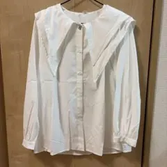 新品未使用　ビッグカラーシャツ　襟　白シャツ　セーラー　オフィスカジュアル
