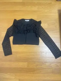 【ZARA】ザラ　レディース　カーディガン　ニット　レース　M 美品　ショート丈
