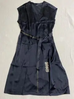 pas de calais 38 シルクワンピース　黒のサムネイル