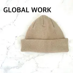 GLOBAL WORK 洗えるリブニットワッチ ベージュのサムネイル
