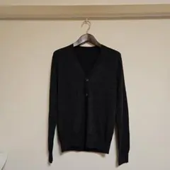 ユニクロ　ウールVネックカーディガン　M　チャコールグレー　現定価約4000円