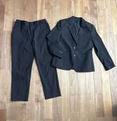 UNIQLO ブラック　ストライプ　ビジネススーツ ジャケット　パンツセット　S