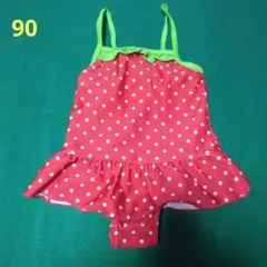 赤い水玉フリルベビー水着