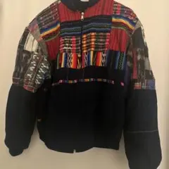 パッチワークデザイン ジップアップジャケット