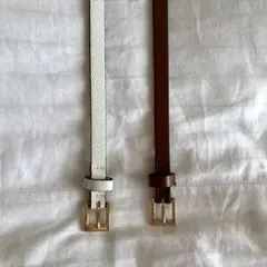 【H&M】ベルト2本セット ホワイト ブラウン XS