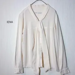 IENA イエナ レーヨン100% ボウタイ風ブラウス 日本製 薄ピンク