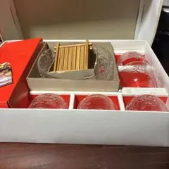 ガラス製ボウルとカップのセット