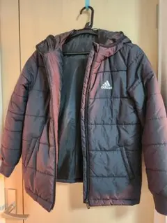 adidas フード付きダウンジャケット ダークグレー