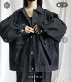 ビッグシルエットボーイフレンドウォッシュデニムジャケット