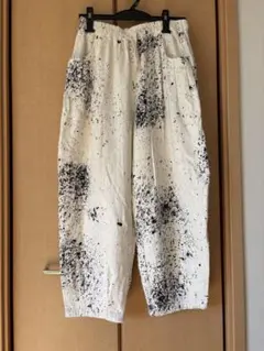 melange スプラッター柄 ワイドパンツ XL