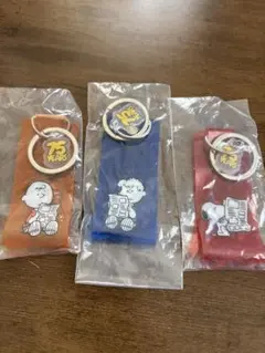 PEANUTS SNOOPY チャーム付きビニールキーリング 75周年