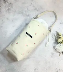 刺繍生地のペットボトルカバー ハンドメイド ピンク 保冷 保温 P213