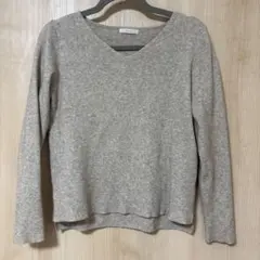 Te chichi テチチ Vネックニットセーター　ベージュ　M