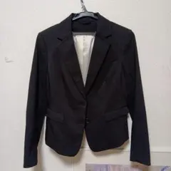 黒 テーラードジャケット フロントポケット付き