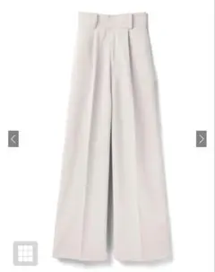 GRL センタープレスワイドタックロングパンツ オフホワイト S