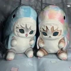 【モフサンドmofusand】パステルサメにゃん BIGぬいぐるみ　2種セット
