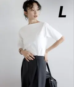 【新品】BONJOUR SAGAN シルケットコットンボートネックTシャツ WLのサムネイル