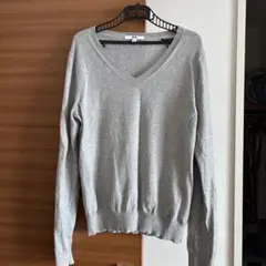 UNIQLO グレー Vネック 長袖セーター M