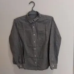 長袖シャツ 黒と白のチェック柄