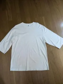 UNIQLO U クルーネックTシャツ7分袖 ベージュ L