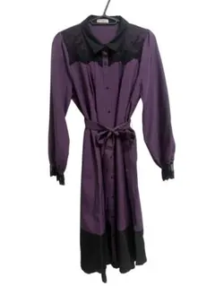 Axes femme パープル レース装飾 ドレス