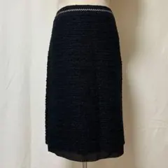 【UNITED ARROWS】ラメ ツイード タイトスカート ひざ丈　ブラック
