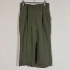カーキ ワイドパンツ