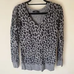 AZUL by moussy レオパード柄ニット　Vネック　Ｓsize