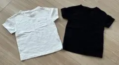 GU キッズ　ホワイト・ブラック Tシャツセット 100cm