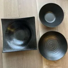 昭和レトロ KTC 皿 5枚セット 薄いブラウン/オレンジ/ブラック お皿 ダークブラウン プラスチック 食洗機可 レンジ可 8枚セット