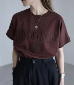 Bonjour Sagan カレッジ刺繍ピグメントスウェットTシャツのサムネイル