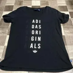 adidas アディダス VネックTシャツ 黒　日本サイズ2XOサイズ