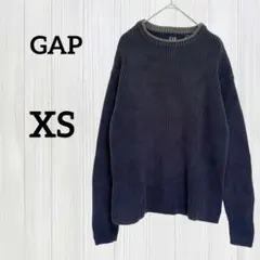 GAP リブ編み セーター【XS】ネイビー ニット 秋冬 クルーネック 古着