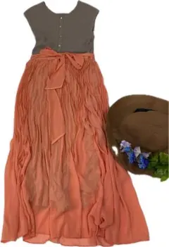 M50 ☆nano UNIVERSE ノースリニット切替ワンピース　 Sサイズ