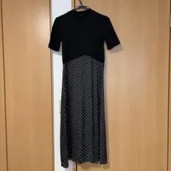 ZARA ワンピース　M 黒　ドット