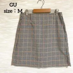 【完売品】ジーユー GU チェックミニスカート【M】千鳥格子柄 台形 1220