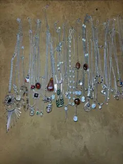 ネックレス ペンダント 石 ラインストーン系 ジャンク品まとめて