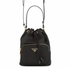 PRADA ブラック ナイロン 巾着バッグ