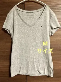 TOMMY HILFIGER グレー Vネック Tシャツ M