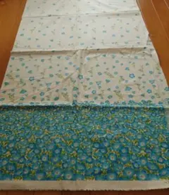 mOmen-t 青い花柄 綿麻生地