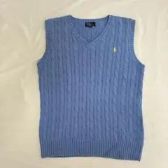 極美品 ポロラルフローレン ケーブルニットベスト 160 レディースS〜M