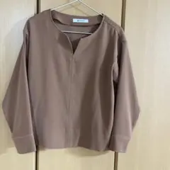 nano universe ブラウン Vネック 長袖トップス