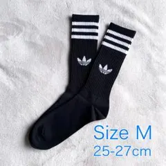 【新品】アディダス ハイクルーソックス M 25-27cm ブラック×ホワイト